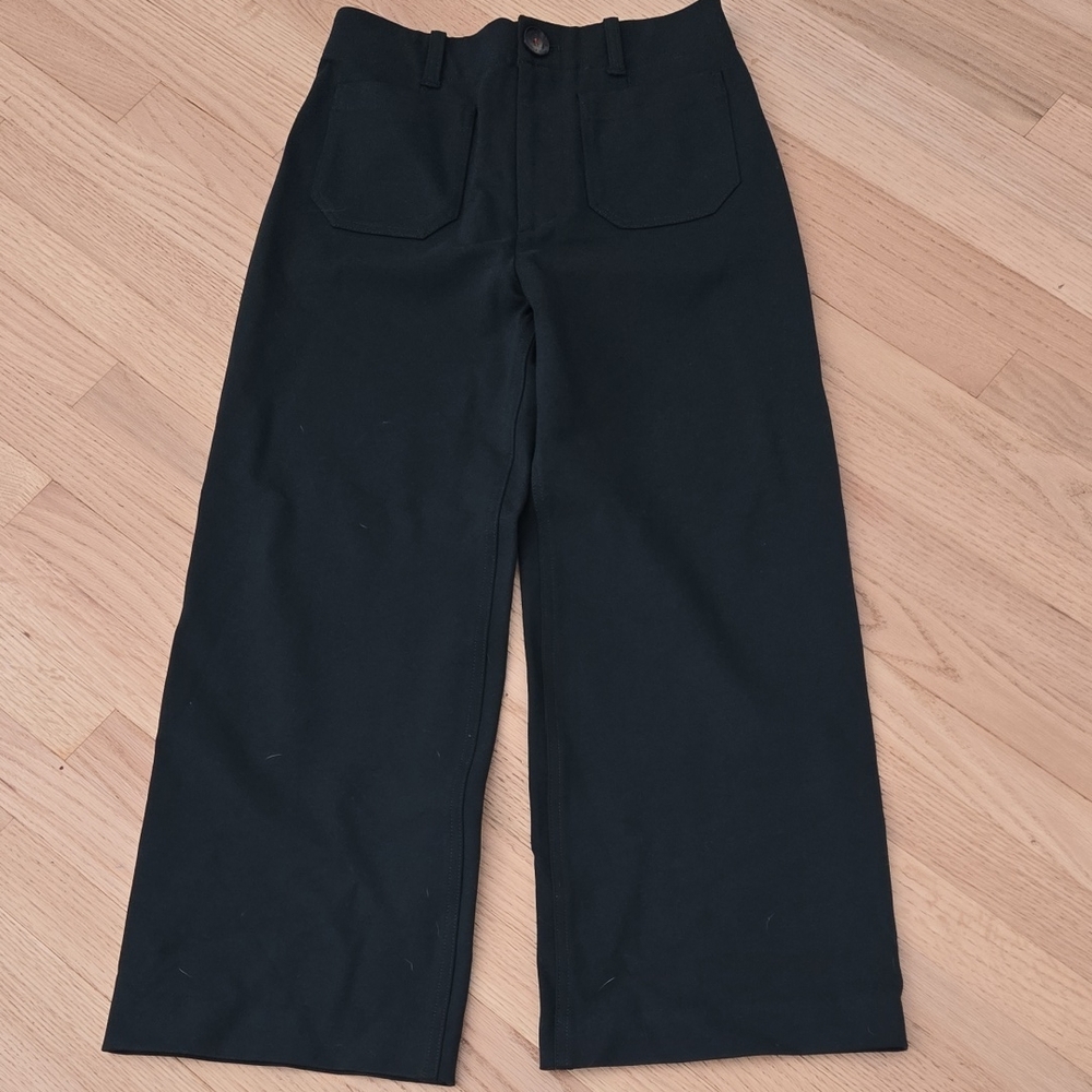 Dark Green Wide-Leg Pants